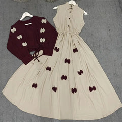 Classic Wine Bow Embellished Maxi 2-Piece