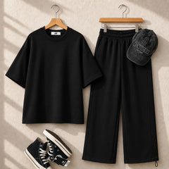Round Neck Style Short Sleeve 2-Pcs Summer Tracksuit For Her CWTS-02