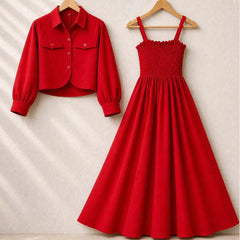 Luna Grace Midi Dress with Jacket