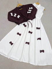 Classic Wine Bow Embellished Maxi 2-Piece
