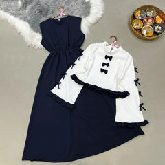 Classic Wine Bow Embellished Maxi 2-Piece