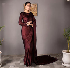 Trendy Silk Stitched Saree