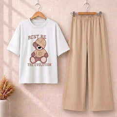 Teddy Bear Western Style 2-Pcs Summer Tracksuit For Her MWTS-31