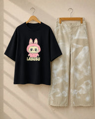 Labubu Print Women 2 Piece Dryfit Tracksuit For Her