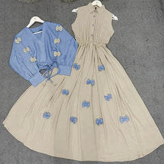 Classic Wine Bow Embellished Maxi 2-Piece