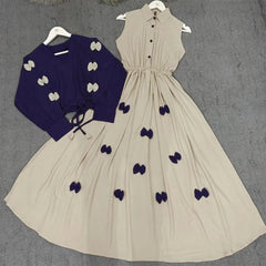 Classic Wine Bow Embellished Maxi 2-Piece