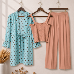 Smokey Polka Flapper Gown 3 Piece