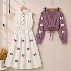 Classic Wine Bow Embellished Maxi 2-Piece