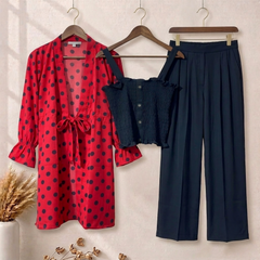 Smokey Polka Flapper Gown 3 Piece