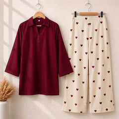 Trendy Heart Style Casual Stitch 2 Piece