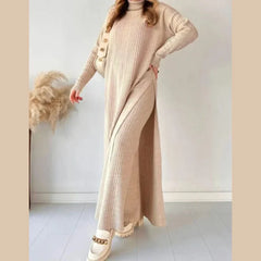 Trendy Roll Neck Style knit CoOrd Set