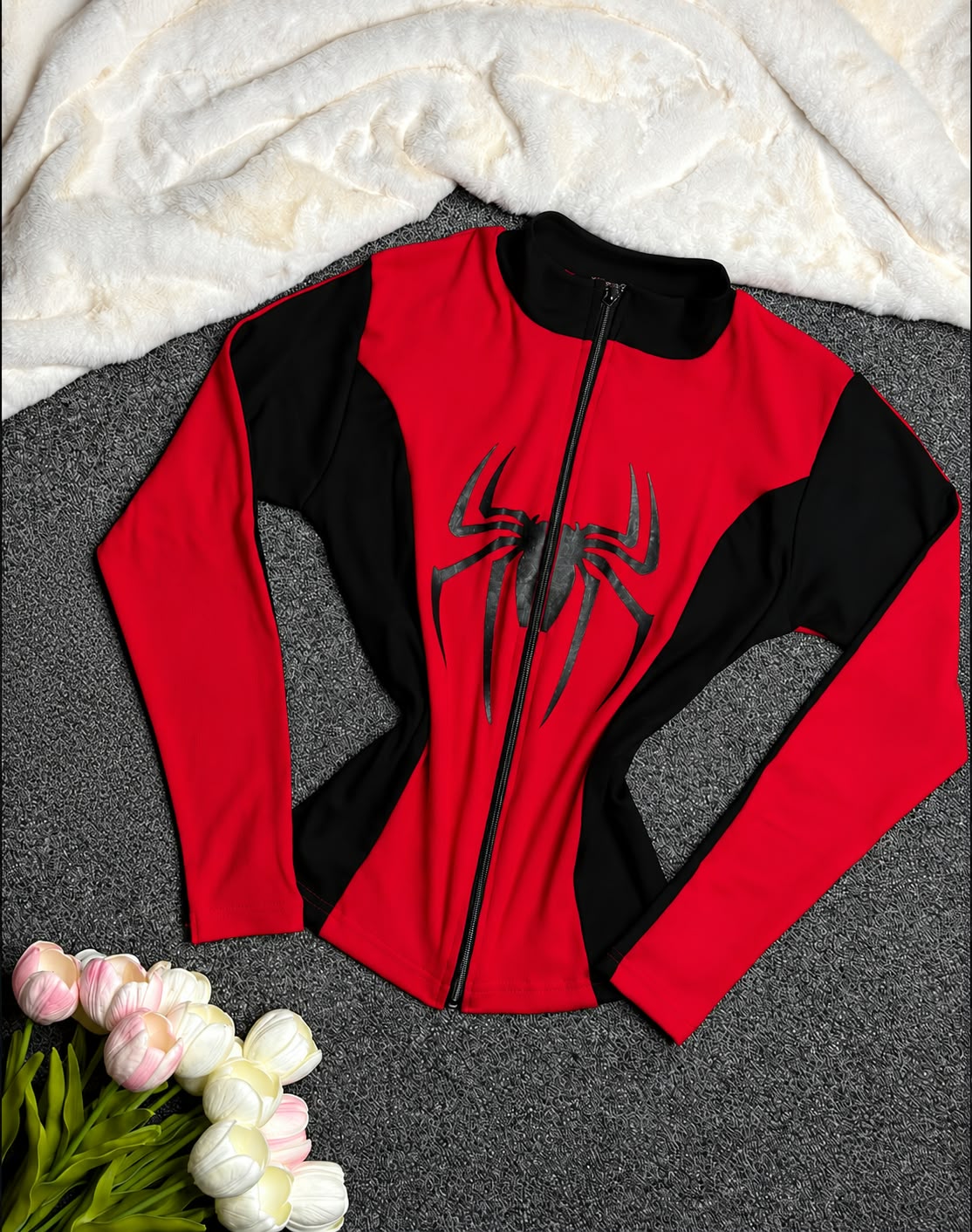 Spider Web Premium Winter Zip-Up Shirt For Her