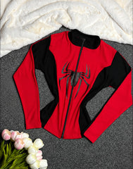 Spider Web Premium Winter Zip-Up Shirt For Her