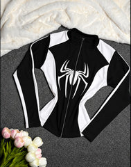 Spider Web Premium Winter Zip-Up Shirt For Her