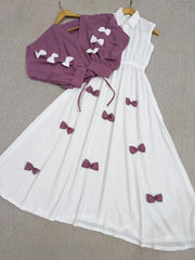 Classic Wine Bow Embellished Maxi 2-Piece