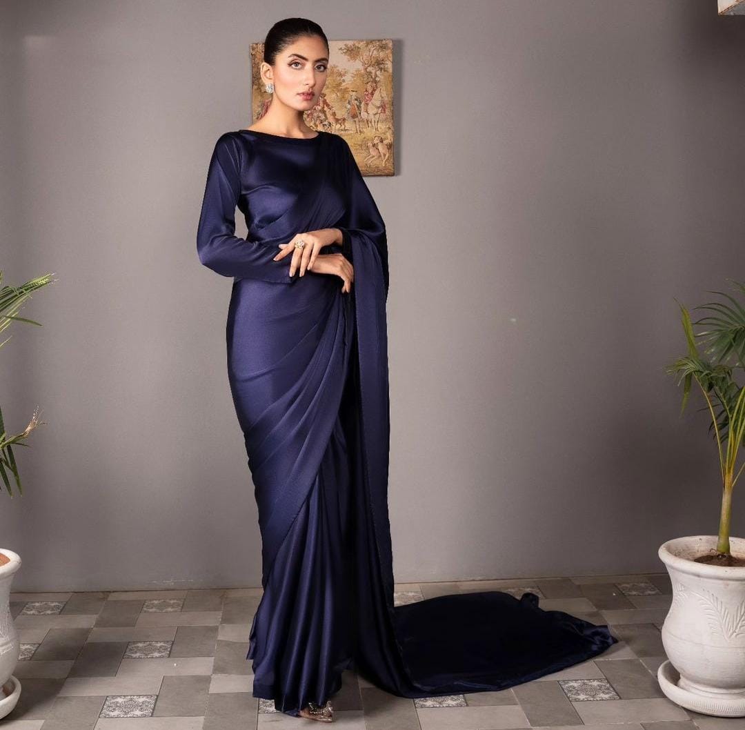 Trendy Silk Stitched Saree