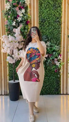 Summer Drop Shoulder Printed Long Top.