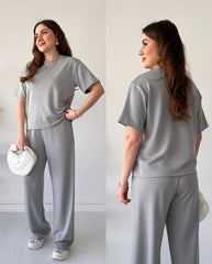 Comfort Round Neck Style Short Sleeve 2-Pcs Summer Tracksuit For Her CWTS-02