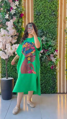 Summer Drop Shoulder Printed Long Top.