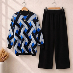 Geometric Premium Quality Winter 2-Pcs Co-Ord Set. CWTS-41
