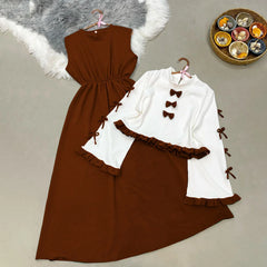 Classic Wine Bow Embellished Maxi 2-Piece