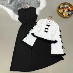 Classic Wine Bow Embellished Maxi 2-Piece