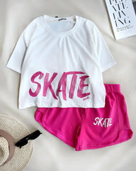 Skate Printed Top & Boxer Set