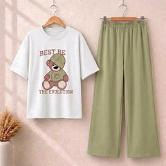 Teddy Bear Western Style 2-Pcs Summer Tracksuit For Her MWTS-31