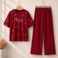 Bow Style Western 2-Pcs Summer Tracksuit For Her MWTS-37