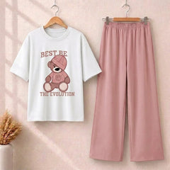 Teddy Bear Western Style 2-Pcs Summer Tracksuit For Her MWTS-31