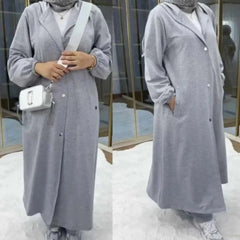 Long Button Hoodie Style 2-Pcs Winter Co-Ord Set. WWTS-18