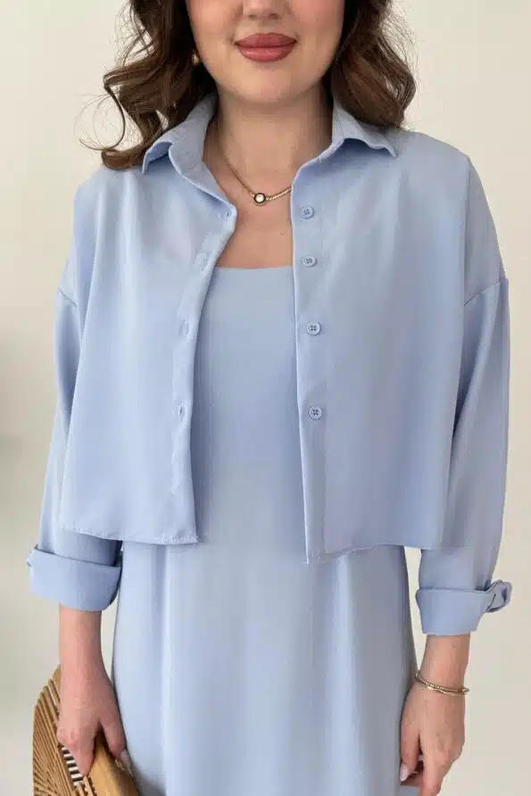 gomlek elbise takim bebe mavi elbise modelleri mazibutik elbise 58728 15 O