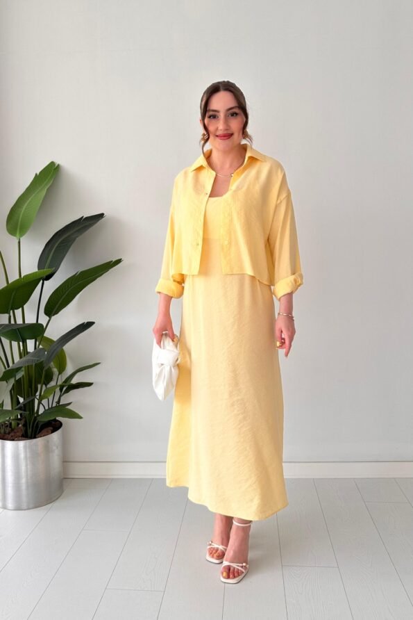 gomlek elbise takim sari elbise modelleri mazibutik elbise 58578 15 O