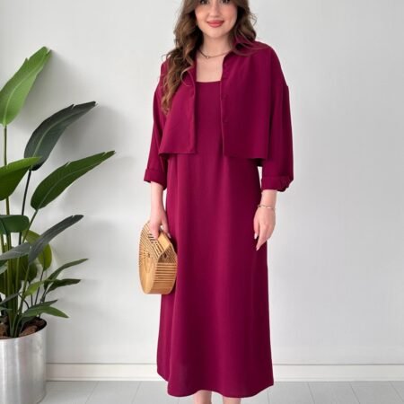 gomlek elbise takim visne elbise modelleri mazibutik elbise 58724 15 O