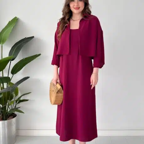 gomlek elbise takim visne elbise modelleri mazibutik elbise 58724 15 O