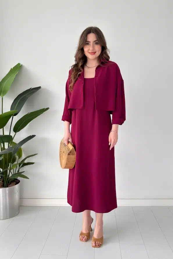 gomlek elbise takim visne elbise modelleri mazibutik elbise 58724 15 O