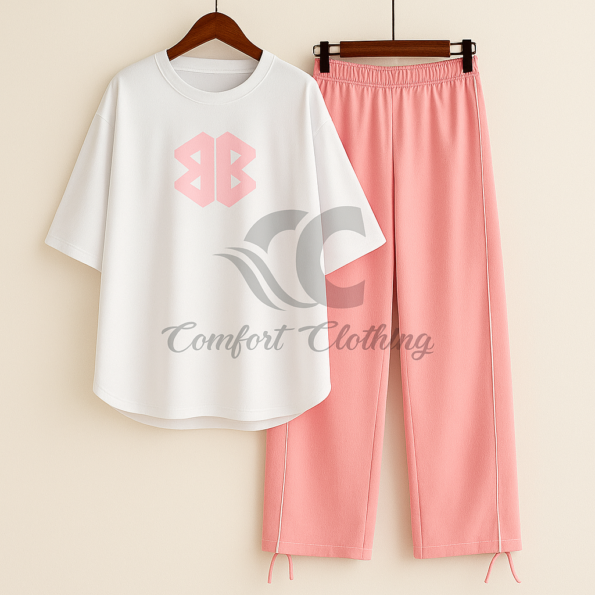 Pastel Pink Loungewear Set Display